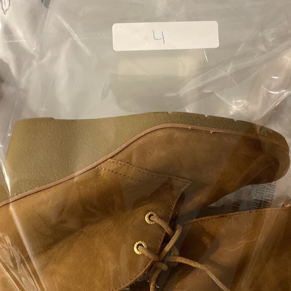 Sperry Brown Leather Top Sider Wedges Booties Size 7 - Picture 14 of 14